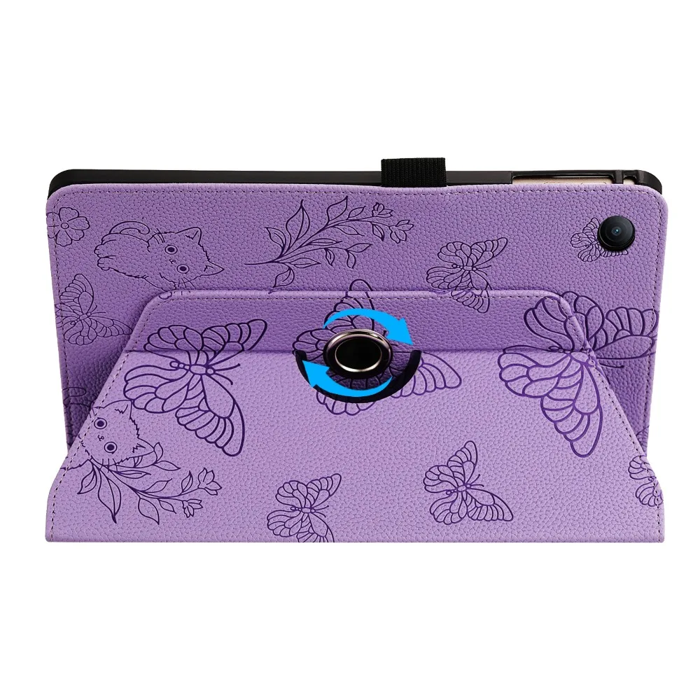 360° Rotation Flip Stand Cover with Embossed Design