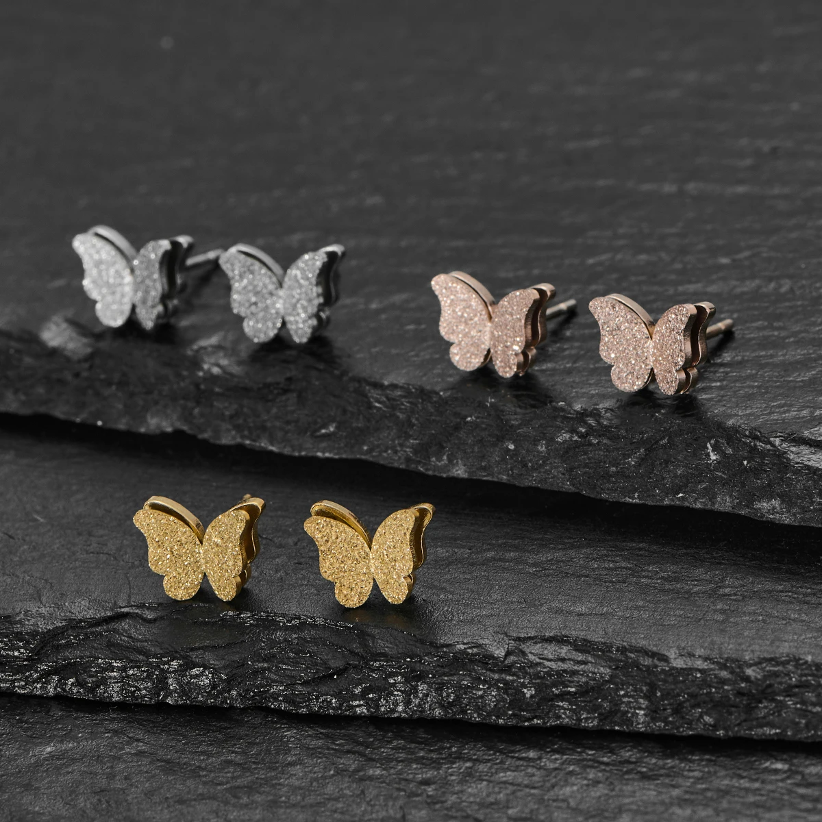 SMJEL Mehrere Edelstahl-Ohrstecker für Frauen und Mädchen, minimalistischer Schmetterling, Kirsche, Löwenzahn, Ohrringe, Schmuck, Katzen-Ohrstecker, Geschenk – Detail 8