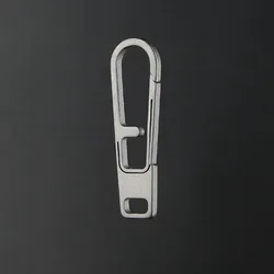 Multi - Color Titanium Alloy Zipper Pulls with Spring Hook and Keychain Clip (Grey)