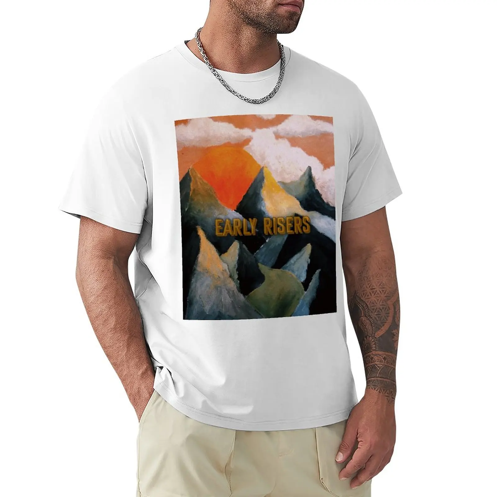 Maglietta Early Risers Nuova Edizione Stampa Animalier Moda Coreana Per Ragazzi Frutta Del Telaio Magliette Da Uomo