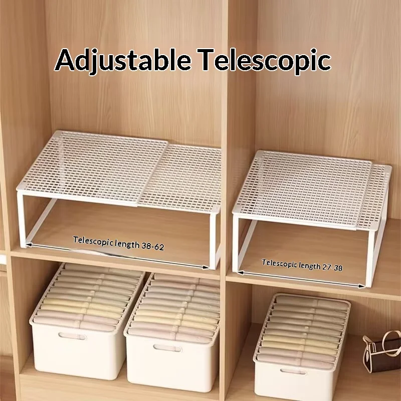 Retractable Wardrobe Storage Layered Organizer Clothes Rack Internal Space Utilization Cabinet Pull-out Shelf Shoe Rack