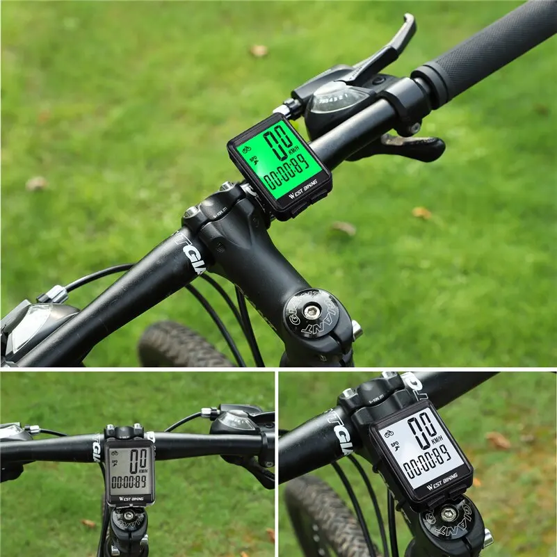 WEST BIKING Bike Wireless Computer MTB Road Bike Odometer Waterproof With Backlight Cycling Speedometer LED Rate Stopwatch