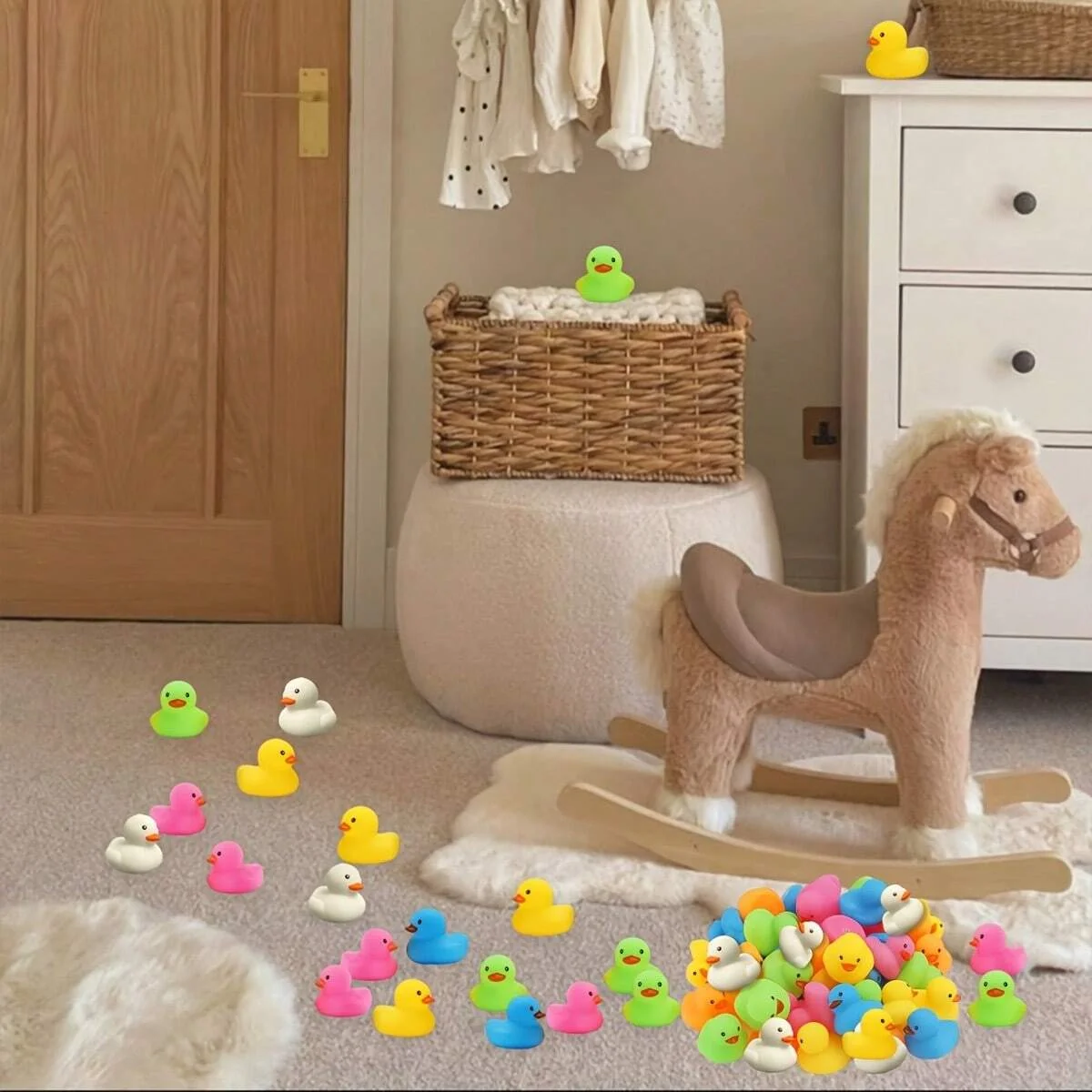 10/25pcs Mini Rubber Ducks Bath Toy For Kids And Toddlers Multicolor Float Rubber Duckling Baby Bath Showers Pool Games Toys 5