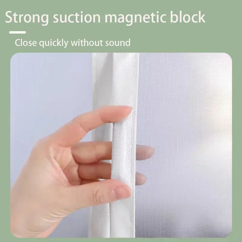 Magnetic screen door curtain mosquito proof self adhesive