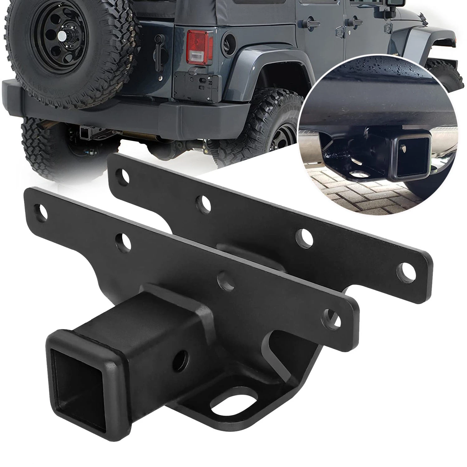 Rear Towing Trailer Hitch Receiver 2inch Steel Tow Accessories For Jeep  Wrangler Jk Jl Jlu 2 & 4 Door 2018-2021 - Towing Bars - AliExpress