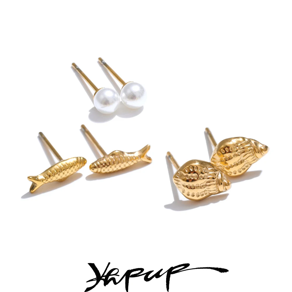 Yhpup Earrings Set 16K Golden Platinum Plated