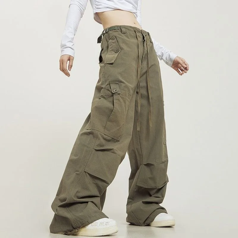 

Deeptown Y2k Vintage Oversize Cargo Parachute Pants Women Harajuku Streetwear Baddies Low Rise Trousers Hippie Korean Fashion