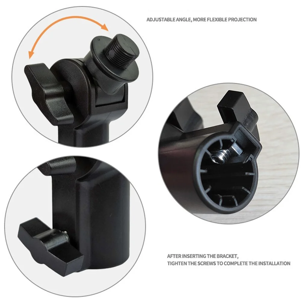 360&deg; Stand Projectors Holder Tray 5/8 Screw 9cm Accessories Adapter Adjustable Black Bracket Convertor Plastic projector stand