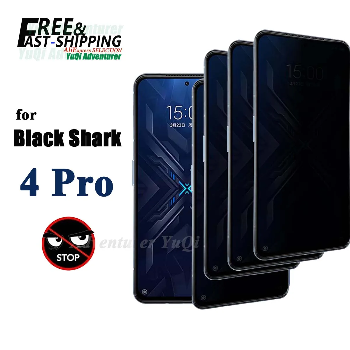 Privacy Peep-Proof Tempered Glass Anti-Spy Screen Protector, 9H Hardness, Aluminum Case Compatible