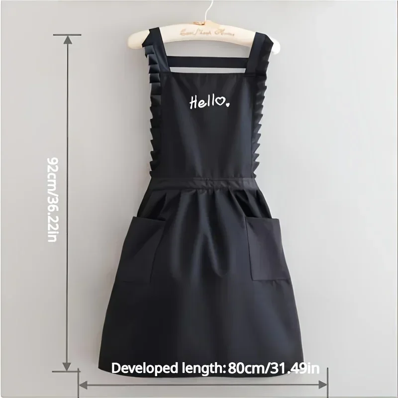 1pc/2pcs/3pcs Princess Style Apron, Waterproof Floral Restaurant Barista Work Uniform Apron, Suitable for Restaurants/Hotels