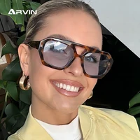 Lunettes de soleil rétro à Double pont pour femmes, grande monture, léopard, thé, dégradé de nuances, mode luxe, styliste pour hommes 1