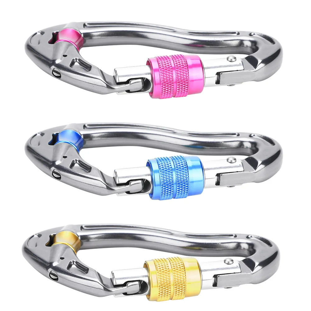 4Pcs Rock Climbing Carabiner Clips, CE Certified 25KN (5620 lbs) Heavy