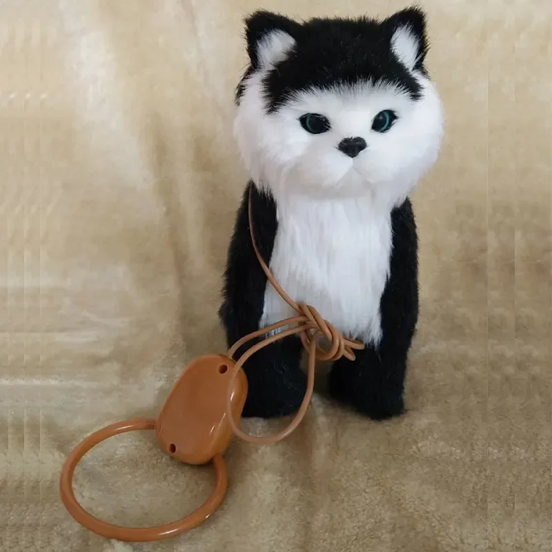 Electronic Plush Cat Toy Sing Songs Walk Robot Cat Kitten Leash Controled Music Kitty Pet Robotic Animal for Kids Gift игрушки
