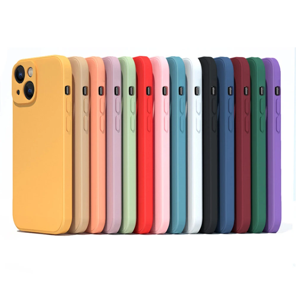 LiquidSiliconeSoftCaseForIPhone11121314ProMax13mini14PlusContractedPureColorShockproofBackCoverBumper-AliExpress202192403
