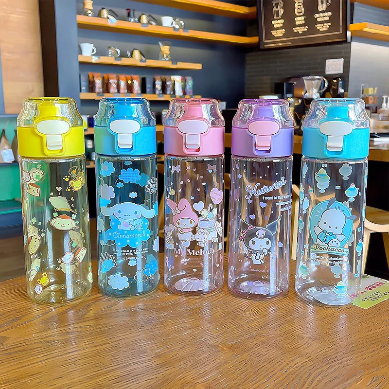

Kawaii Sanrio Cinnamoroll Kuromi Water Cup Girls Plastic Cup High Temperature Resistant Summer Cute ChildrenS Water Bottle Gift