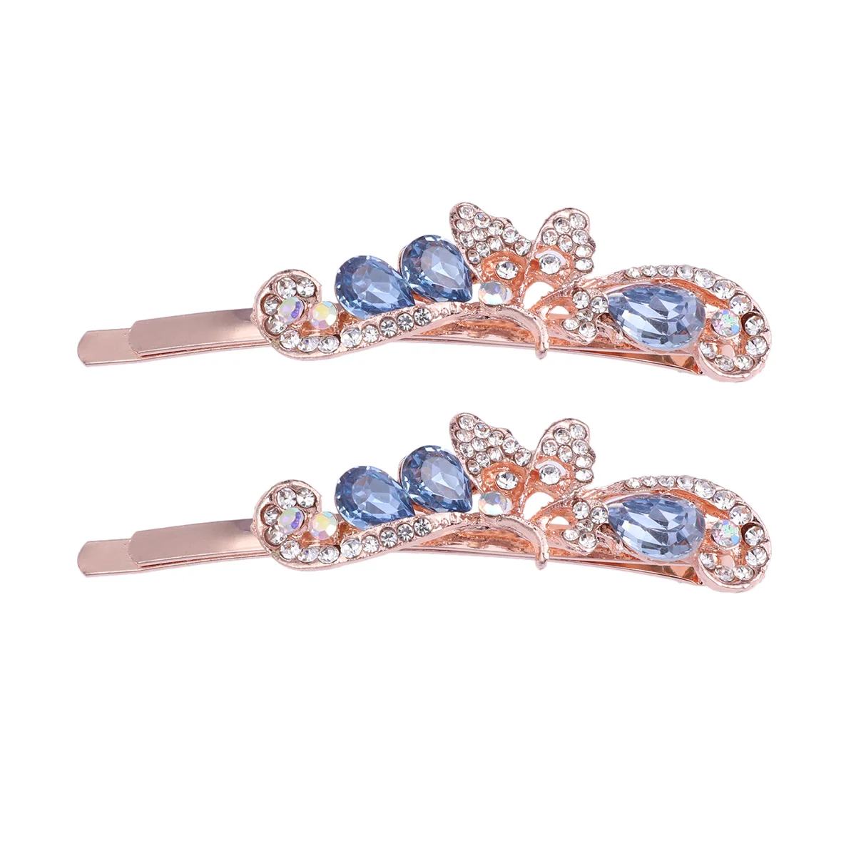 

2PCS Pretty Hair Set Alloy Clip Hair Clip Hairpins Clamps Delicate Barrettes Styling Dress Accessories(Blue)