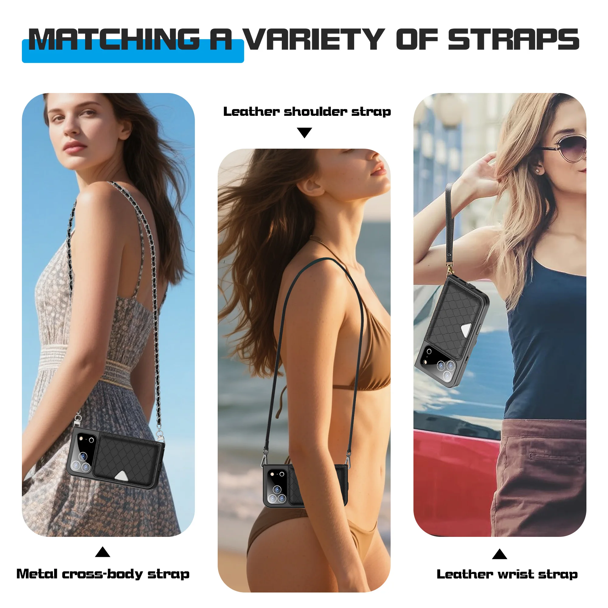 Anti-fall IP68 Waterproof Phone Case & Magnetic Concealed Mirror Card Bag & Crossbody Phone Bag For iPhone 17 Pro/17 Pro Max