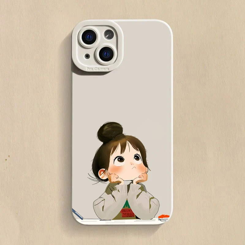 Adorable Angry Girl Printed Silicone Phone Case
