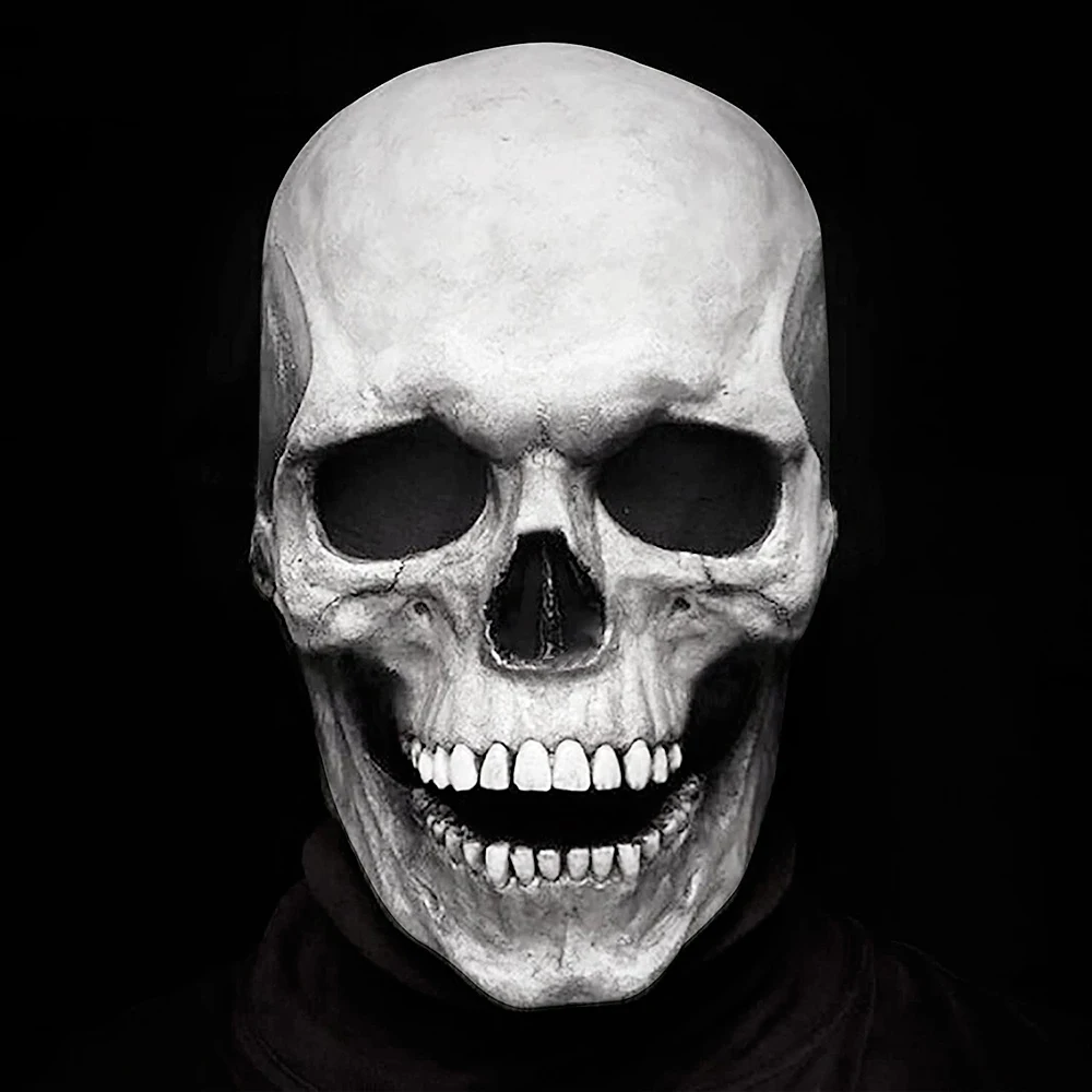 Halloween mask party masks horror mask Halloween latex mask skull horror decoration full head skull helmet movable jaw masque gifts party costume