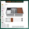 VEVOR 33inch  Kitchen Sink  Single/Double Bowl Stainless Steel Sink Workstation Step Sink with Cutting Board and Basket Strainer 1