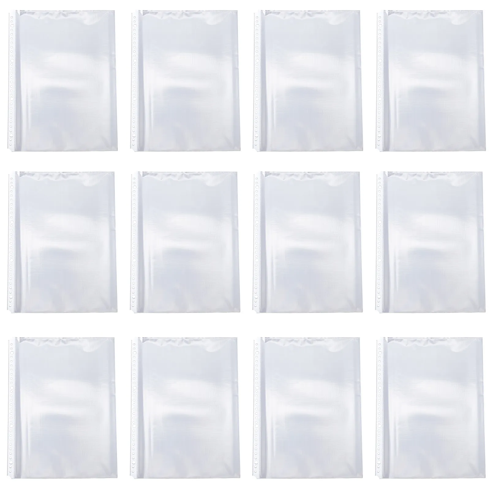 100Pcs 바인더 내부 페이지 프로텍터 투명 A4 시트 프로텍터 30 홀 루즈 리프 포켓 친환경 투명 문서 파일링
