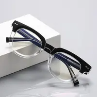 Spring Hinge Vintage Round Reading Glasses Women Men TR90 Blue Light Clear Readers Eyeglasses Magnifier Presbyopic Diopter 0~6.0 2