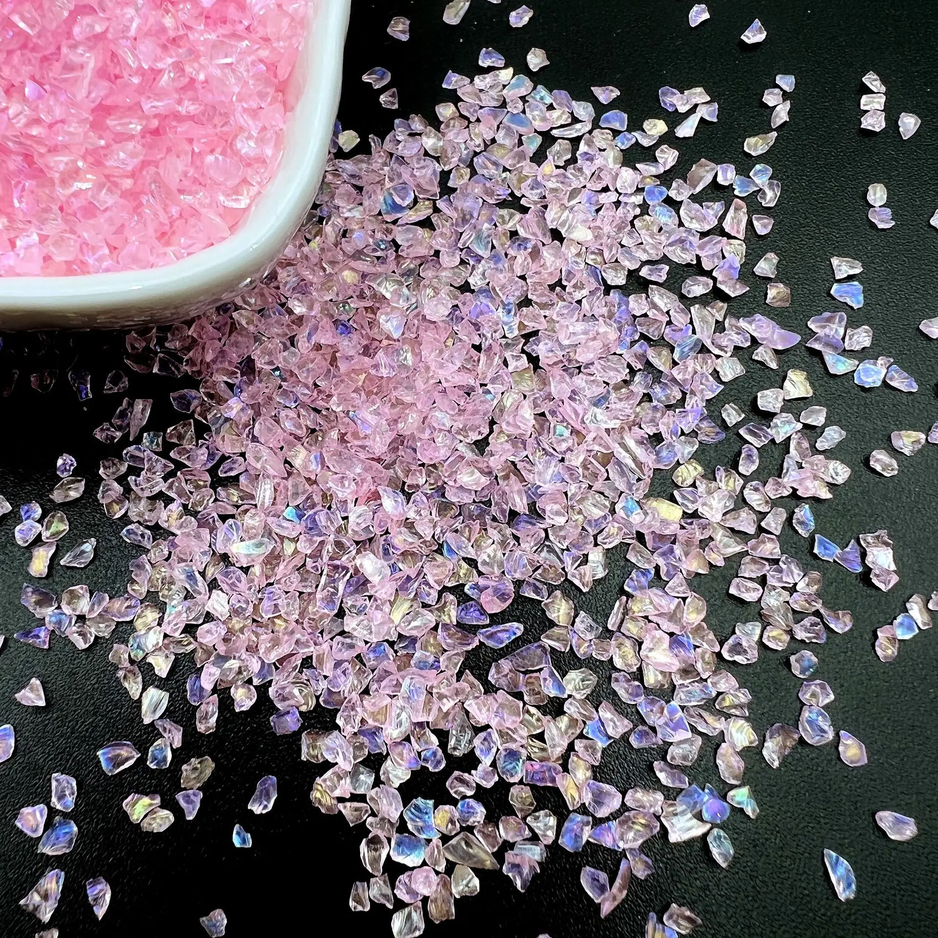 Sparkling Crushed Glass Glitter Fillers for DIY Crafts and Jewelry Making
