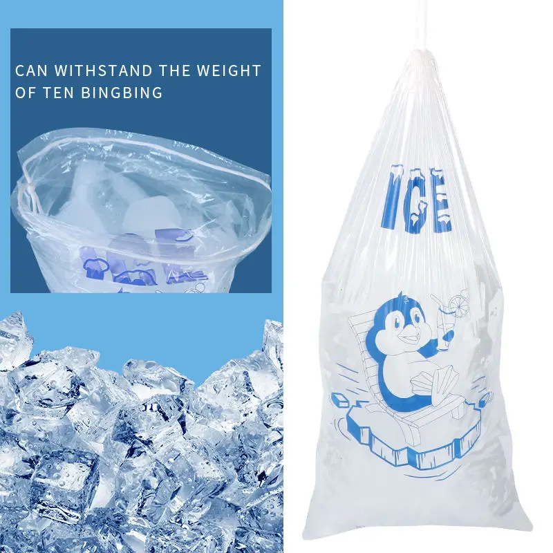 Machine A Glacon Ice Bags With Drawstring, 8/10/20 Lb Heavy-Duty - Main Image