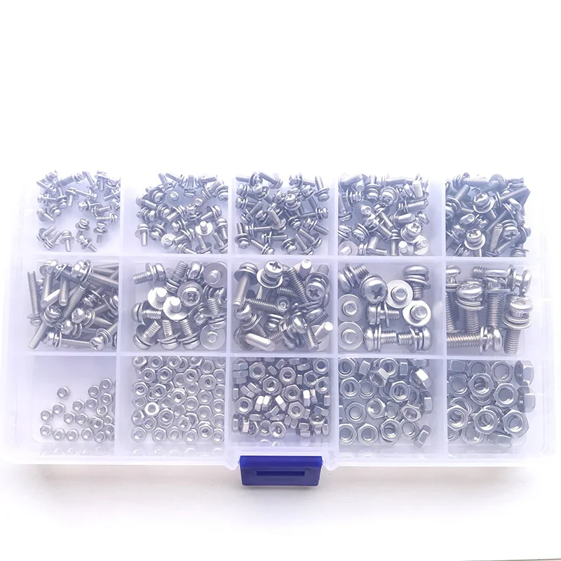 Kit Viti E Dadi Acciaio Inox 304 - 510 Pezzi M3 M4 M5, Testa Svasata, Per Fai Da Te E Industria - Foto 2