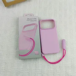 Stylish Lanyard Kickstand Phone Case with Magnetic Wireless Charging and Camera Control AI Buttons Cover - iPhone 17 Pro (Pink)