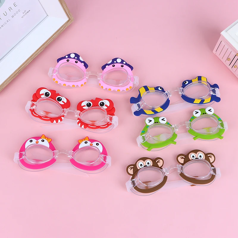 

1Pc Silicone Kids Anti Fog Swimming Glasses Diving Surfing Goggles Cute Cartoon Design For Boys Girls Bathing Summer Swim Eye We