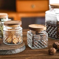 Kitchen Food Grade Sealed Glass Jar, Coffee Powder Seasoning Storage Jar, Acacia Wood Glass Bottle 2