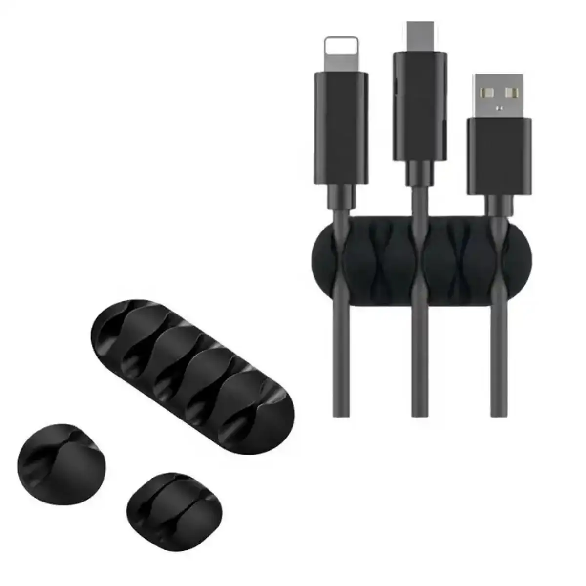 Cable Organizer Silicone USB Cable Winder Management Clips Self Adhesive for Mouse Keyboard Headset For iPhone Huawei