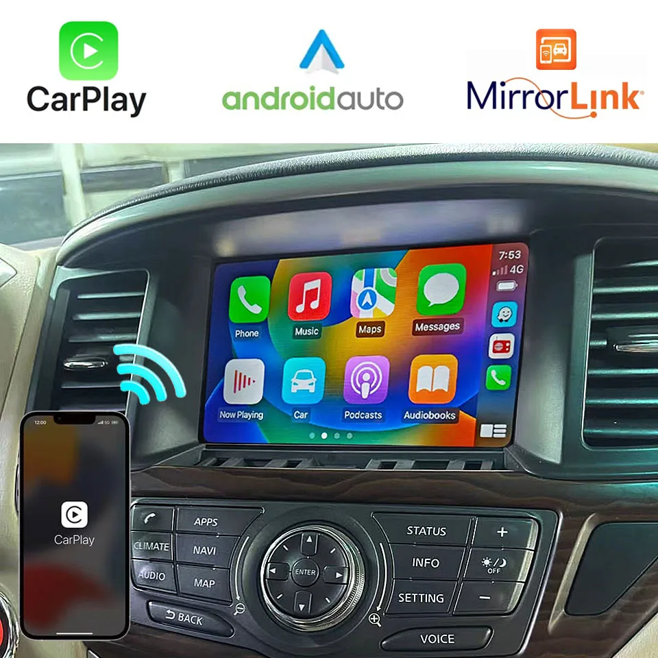CarMultimediaRetrofitIntegratedWirelessAndroidAutoAppleCarPlay