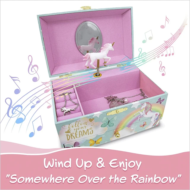 Carillon per bambini unicorno regalo di compleanno di capodanno scatola  portagioie multifunzionale - AliExpress