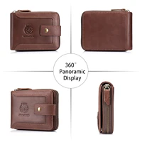 SCHLATUM-cartera Vintage de cuero genuino para hombre, billetera de viaje con múltiples ranuras para tarjetas, bloqueo RFID, piel de vaca - Imagen 3