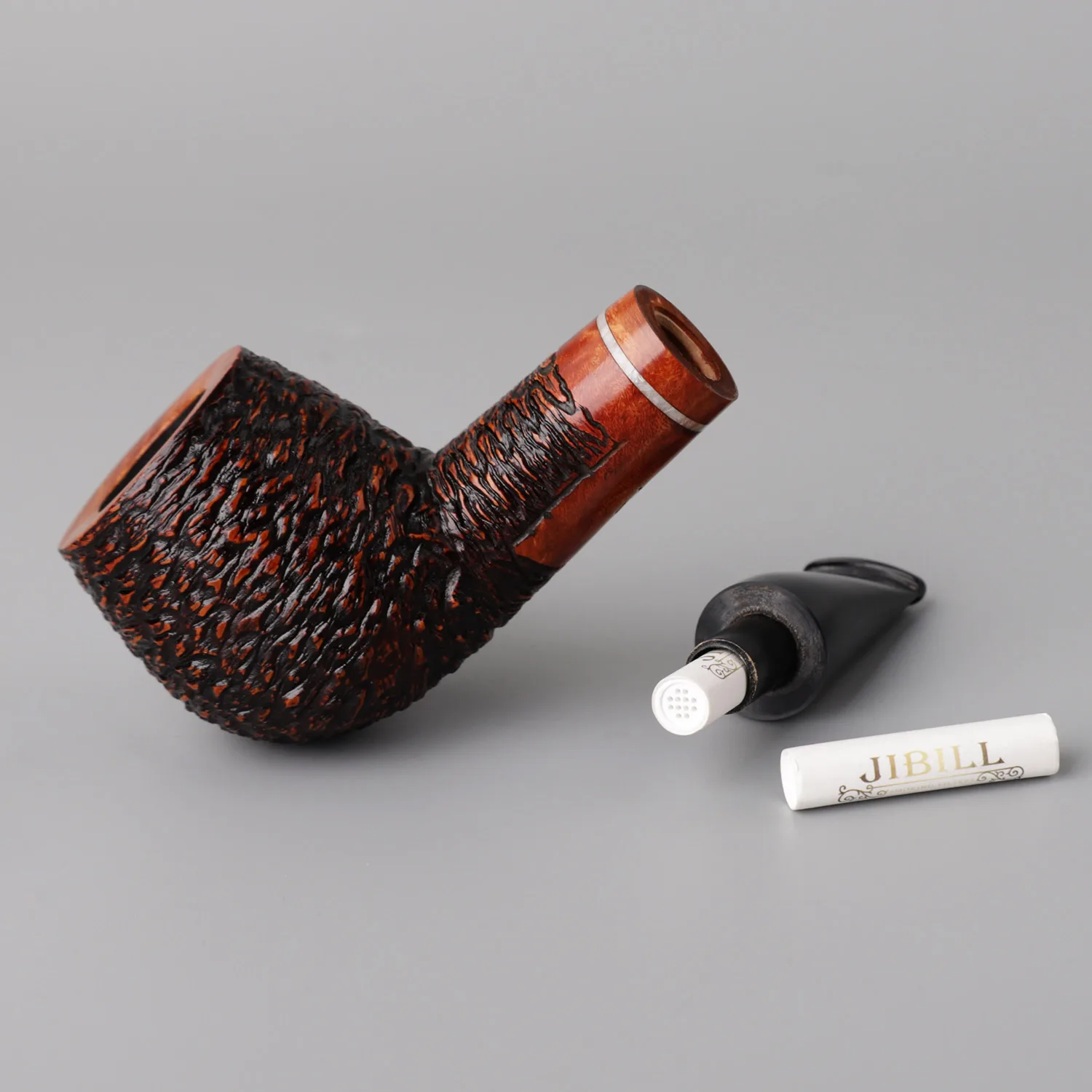 Smoking Pipe Filters 100pcs 6mm Tobacco pipe filter accessories Double-sided ceramic head Activated carbon filter element Smoking accessory