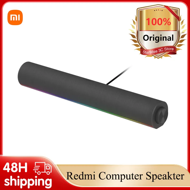 

Original Xiaomi Redmi Computer Speaker AUX in / Bluetooth Home Desktop Laptop Gaming Speaker with RGB Light and Microphone