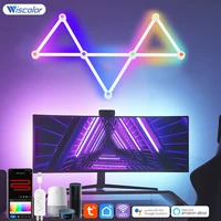 Wiscolor LED RGB Smart Wall Light DIY Atmosphere Night Light Game Room TV Backlight Decorative Wall Light Bar Music Rhythm APP 1