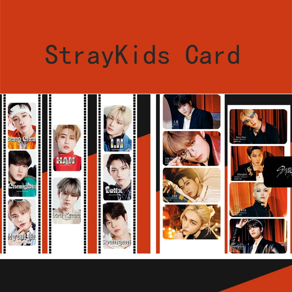 

9pcs/Set StrayKids Photocards Felix Hyunjin Artistic photograph HD Printing Postcards LeeKnow Seungmin Fans Collection LOMO Card