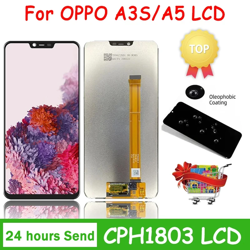 6,2 'Оригинальный сенсорный ЖК-экран для OPPO A3s CPH1803 CPH1853 CPH1805, сенсорная панель с цифровым преобразователем в сборе для OPPO A5 (AX5) CPH1809,CPH1851
