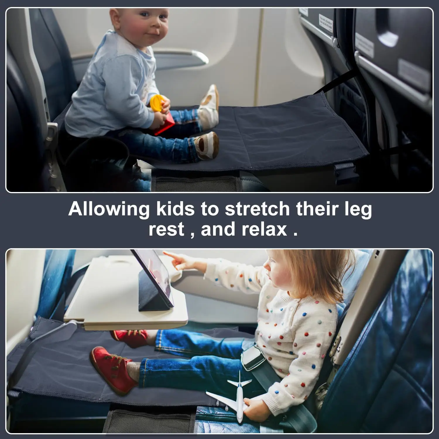 Kids Airplane Foot Pedals Toddler Airplane Travel Bed Portable Kids Travel Seat Extender