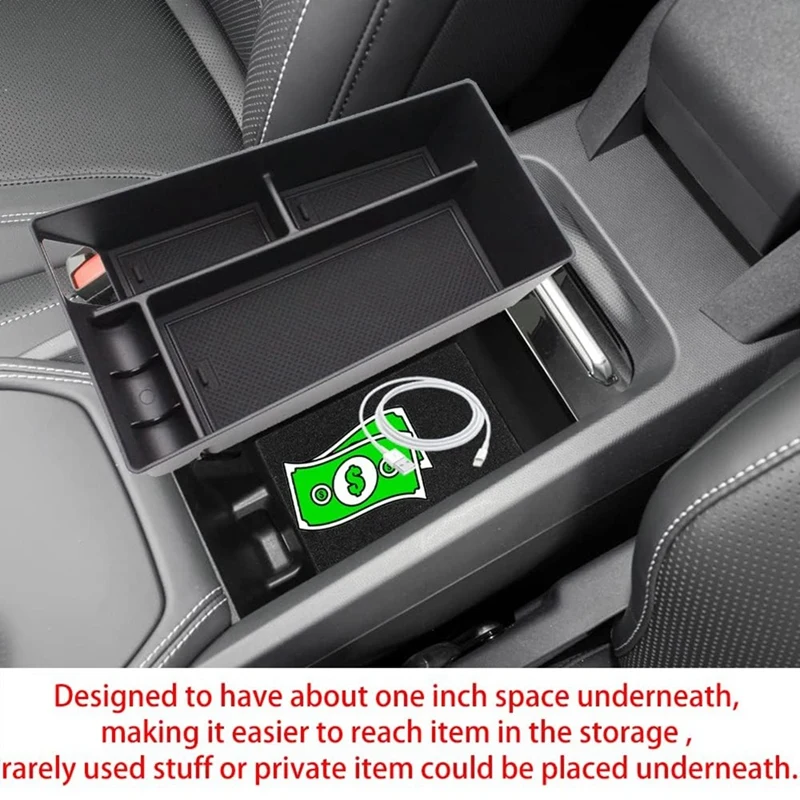 Armrest Storage Box Organizer Center Console Tray For Mustang Mach-E-Interior Replacement Spare Parts