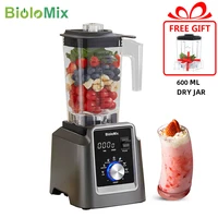 BioloMix-Mélangeur professionnel automatique numérique sans BPA, robot culinaire Ju479, fruits glacés, cadeau gratuit, figurines sèches de 600ml, 2L 1