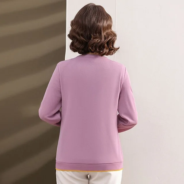 Solid Two Pieces Sets Sweater Women 2026 New  Spring Autumn Mother Sweater Pull Femm T-shirt+ Cardigans Suit Sweater For Women 4