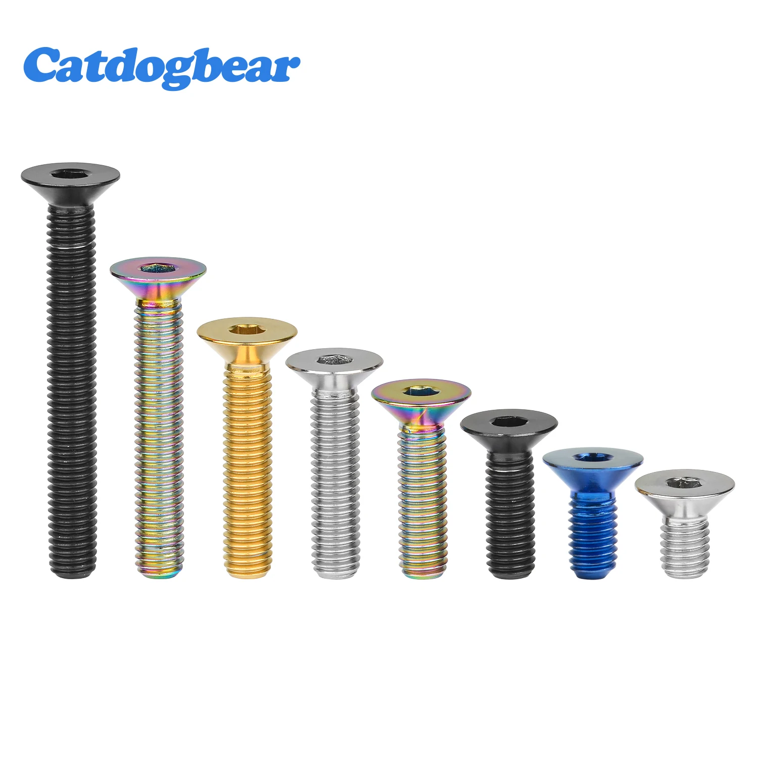 

Catdogbear Titanium Bolt M5/M6/M8x10 ~ 65mm Flat Countersunk Head Hex Socket Screw for Bicycle Accessories