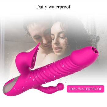 Telescopic Vibrating Dildo Thrusting Tongue Licking Vibrator Clit Sucking Vagina Clitoris Anal Stimulation Sexy Toys for Women 4