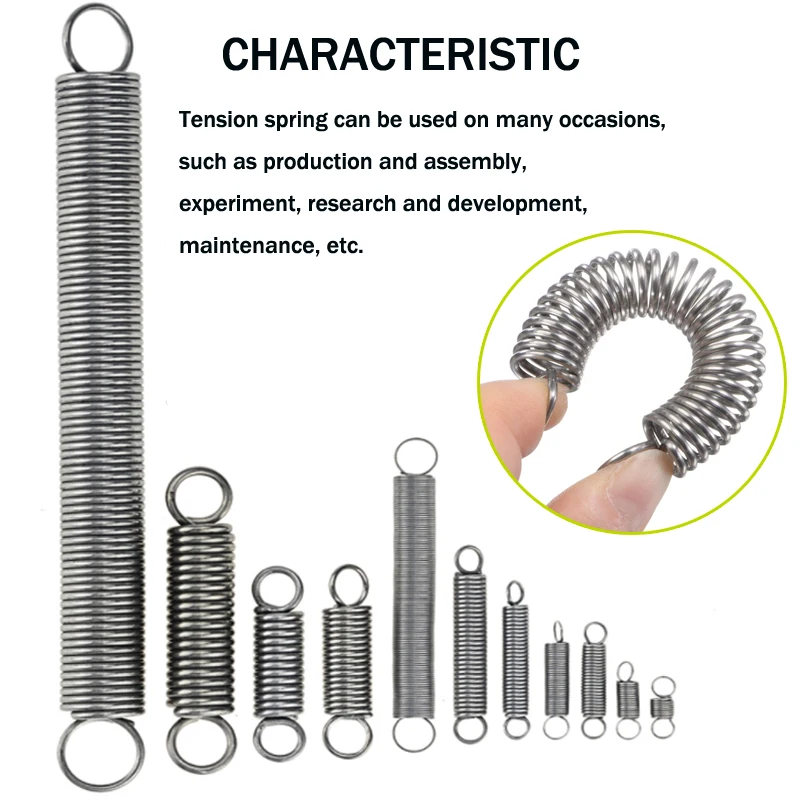 5 Molle Di Estensione In Acciaio Inox, Doppio Gancio A S, Diametro Filo 0.3mm X OD 4mm X Lunghezza 70mm