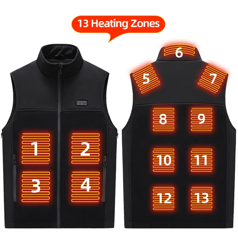 Fleece Heated Vest Men Usb Rechargeable Electric Self Heating Vest Women Warming Heated Jacket Outdoor Hunting Heating Clothing 2