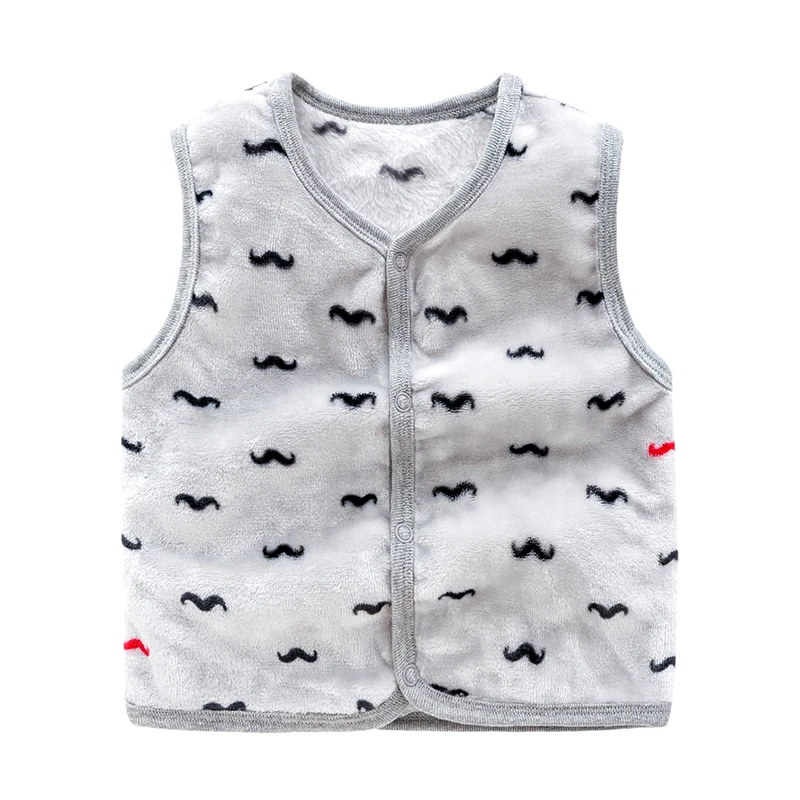 Children's Velvet Vest Autumn and Winter Baby Warm Vest Baby Cardigan Boys and Girls Thickeneded Outer Top